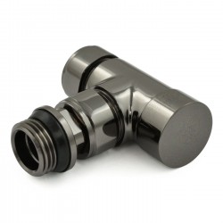 Realm Angled Thermostatic Radiator Valves - Black Nickel