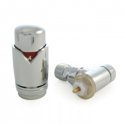 Realm Angled Thermostatic Radiator Valves - Chrome