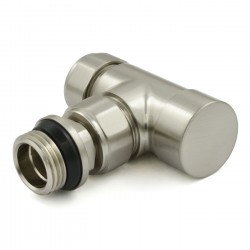 Realm Angled Thermostatic Radiator Valves - Satin Nickel