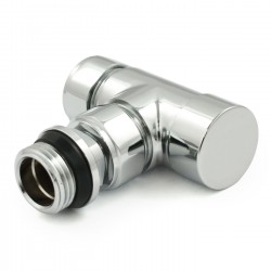 Realm Angled Thermostatic Radiator Valves - Chrome & White
