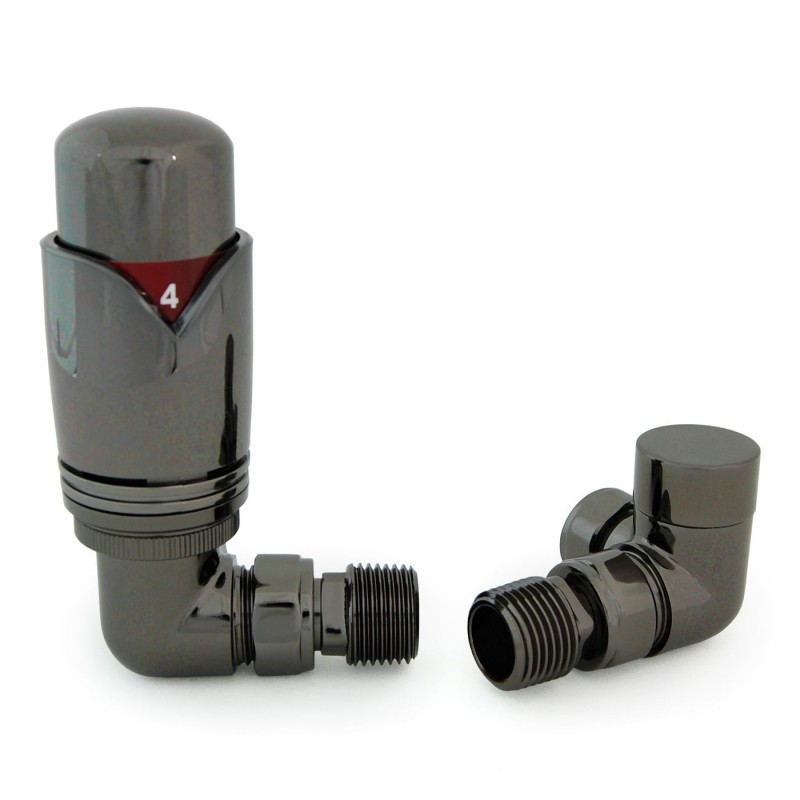 Realm Corner Thermostatic Radiator Valves - Black Nickel Realm Corner Thermostatic Radiator Valves - Black Nickel