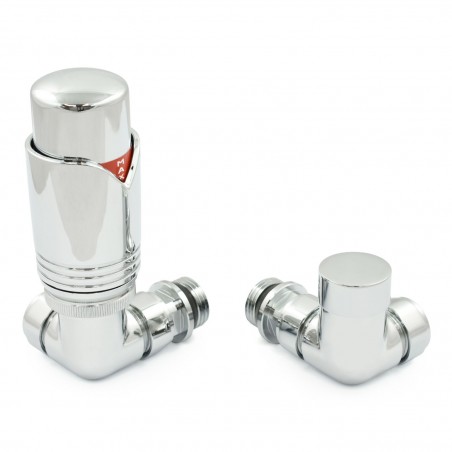 Realm Corner Thermostatic Radiator Valves - Chrome