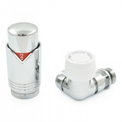 Realm Corner Thermostatic Radiator Valves - Chrome