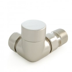 Realm Corner Thermostatic Radiator Valves - Satin Nickel
