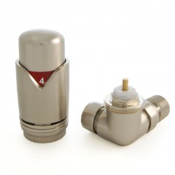 Realm Corner Thermostatic Radiator Valves - Satin Nickel