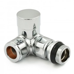 Realm Corner Thermostatic Radiator Valves - Chrome & White