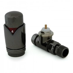 Realm Straight Thermostatic Radiator Valves - Black Nickel