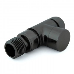 Realm Straight Thermostatic Radiator Valves - Black Nickel
