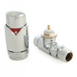 Realm Straight Thermostatic Radiator Valves - Chrome