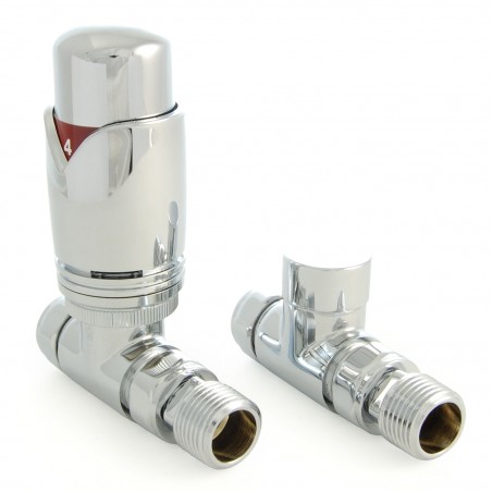 Realm Straight Thermostatic Radiator Valves - Chrome
