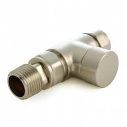 Realm Straight Thermostatic Radiator Valves - Satin Nickel
