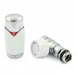 Realm Straight Thermostatic Radiator Valves - Chrome & White