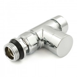 Realm Straight Thermostatic Radiator Valves - Chrome & White