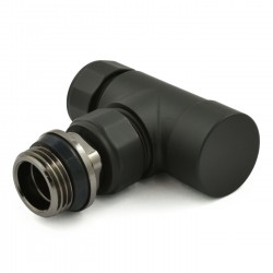 Realm Angled Thermostatic Radiator Valves - Satin Black