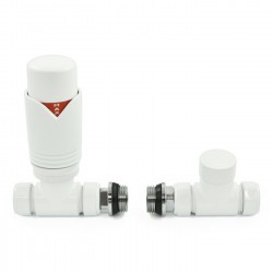Realm Straight Thermostatic Radiator Valves - White