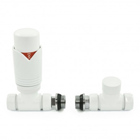 Realm Straight Thermostatic Radiator Valves - White