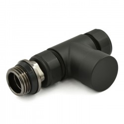 Realm Straight Thermostatic Radiator Valves - Satin Black
