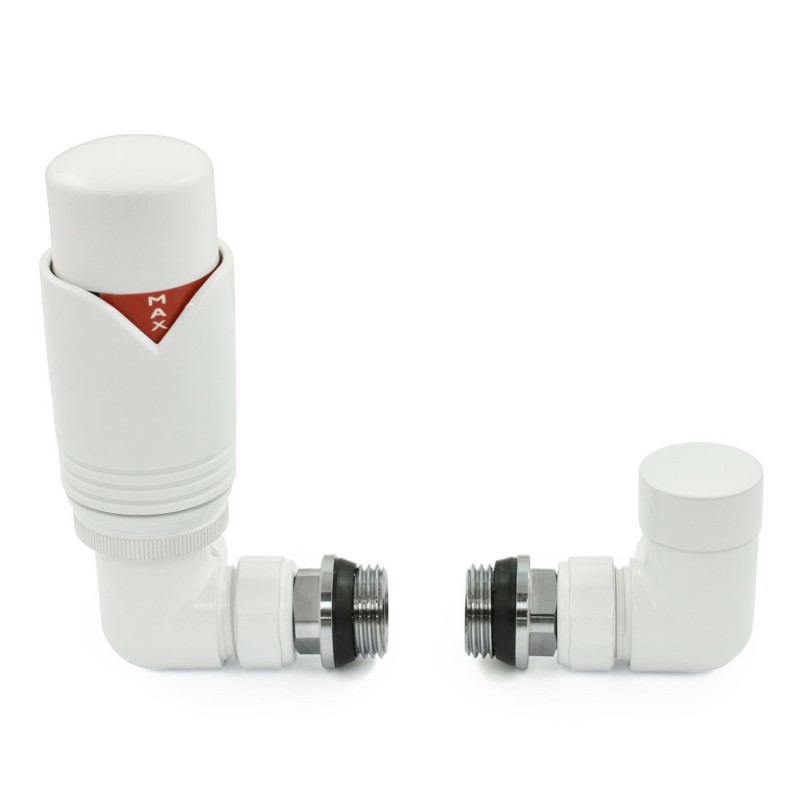 Realm Corner Thermostatic Radiator Valves - White Realm Corner Thermostatic Radiator Valves - White