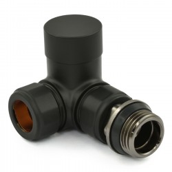 Realm Corner Thermostatic Radiator Valves - Satin Black