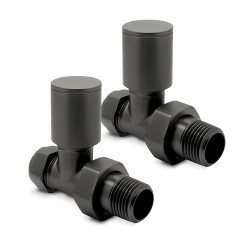 Brushed Gunmetal Radiator Valves Straight