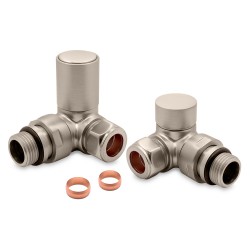 Brushed Nickel Radiator Valves Corner - Components