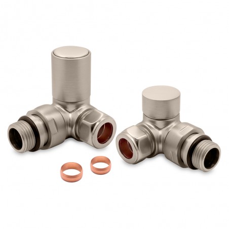 Brushed Nickel Radiator Valves Corner