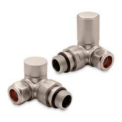 Brushed Nickel Radiator Valves Corner