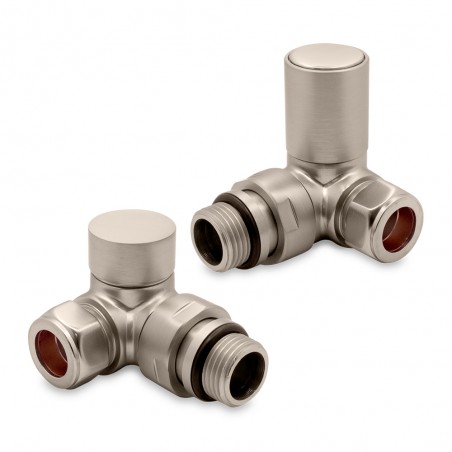 Brushed Nickel Radiator Valves Corner