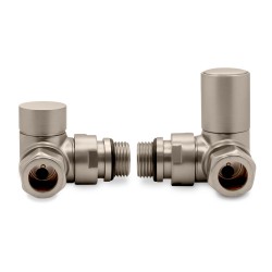 Brushed Nickel Radiator Valves Corner