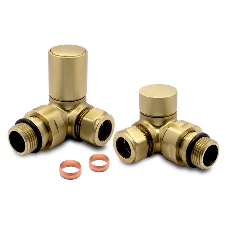 Brushed Brass Radiator Valves Corner