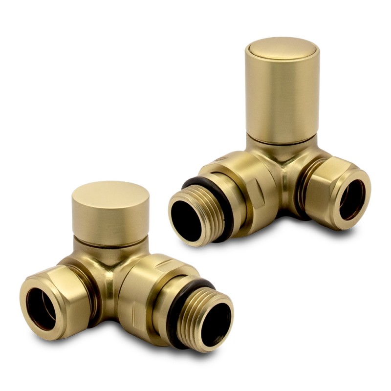 Brushed Brass Radiator Valves Corner