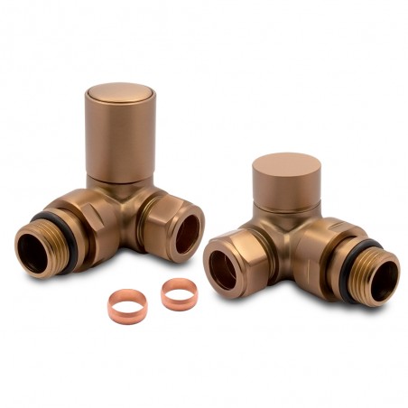 Brushed Bronze Radiator Valves Corner