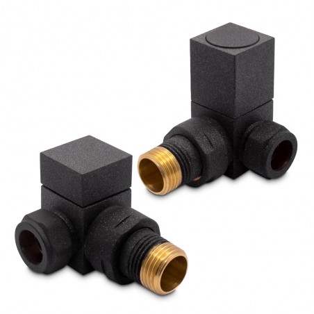 Mineral Grey Square Radiator Valves Corner