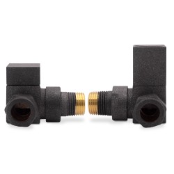 Mineral Grey Square Radiator Valves Corner