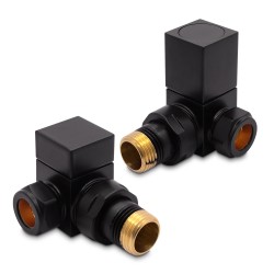 Black Square Radiator Valves Corner