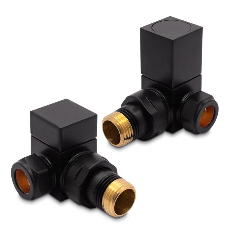 Black Square Radiator Valves Corner Black Square Radiator Valves Corner