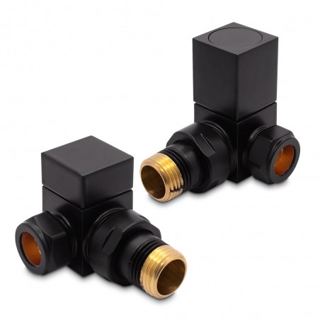 Black Square Radiator Valves Corner