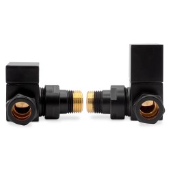 Black Square Radiator Valves Corner