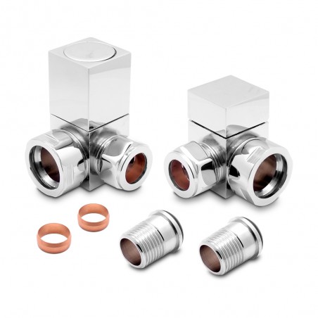 Chrome Square Radiator Valves Corner