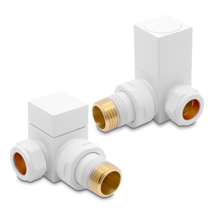 White Square Radiator Valves Corner White Square Radiator Valves Corner