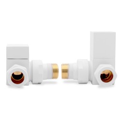 White Square Radiator Valves Corner