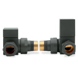 Basalt Grey Square Radiator Valves Corner