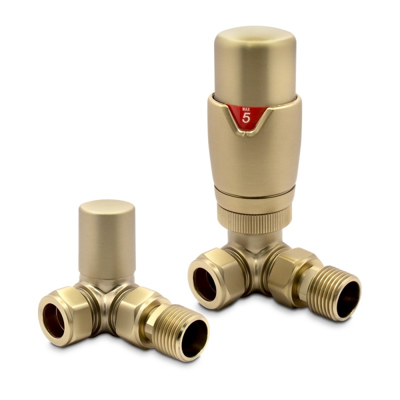 Brushed Brass Thermostatic Radiator Valves Corner Brushed Brass Thermostatic Radiator Valves Corner