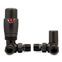 Brushed Gunmetal Thermostatic Radiator Valves Corner