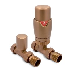 Brushed Bronze Thermostatic Radiator Valves Straight