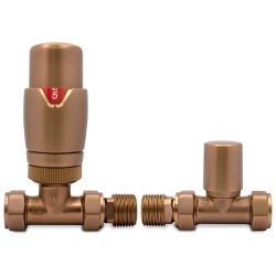 Brushed Bronze Thermostatic Radiator Valves Straight