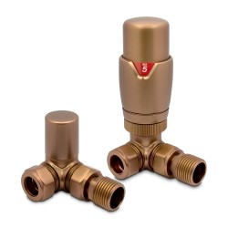 Brushed Bronze Thermostatic Radiator Valves Corner