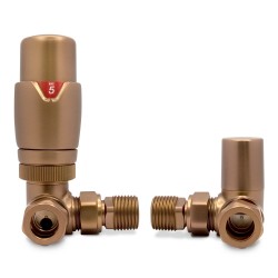 Brushed Bronze Thermostatic Radiator Valves Corner