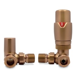 Brushed Bronze Thermostatic Radiator Valves Corner