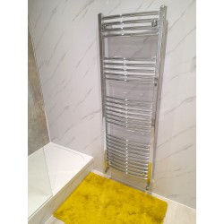 Curved Chrome Towel Rail - 500 x 1400mm